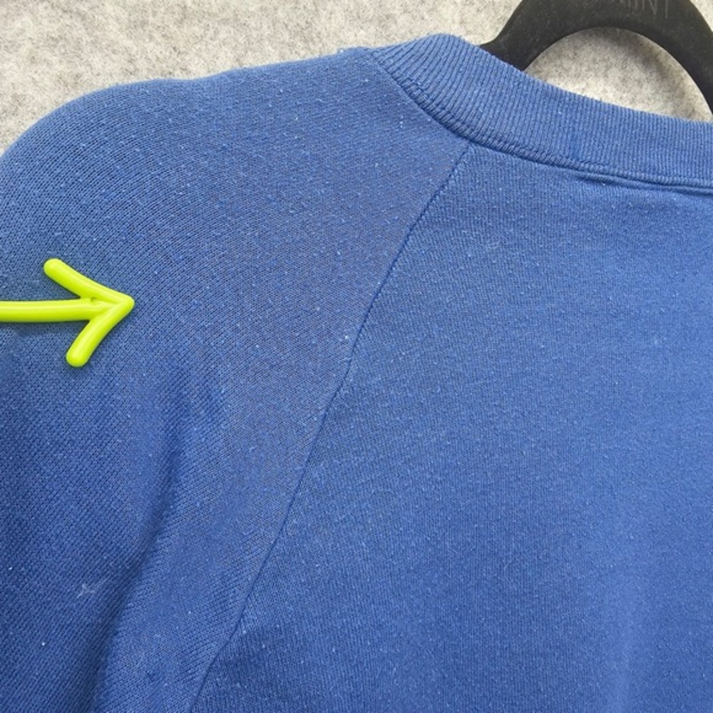 Vintage 80s Raglan Sweatshirt Medium Blue I Touch The Future I Teach JERZEES USA - Picture 13 of 16